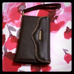 Rebecca Minkoff black leather phone case